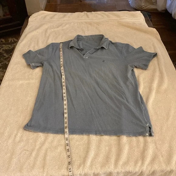 John Varvatos blue Leroy Johnny collar style 100% cotton men’s stretchy shirt - Picture 8 of 11